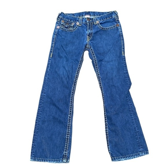 Vintage True Religion Jeans Size 34 Leather Tab RARE Blue - Picture 2 of 10